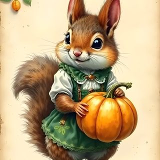 a painting of a squirrel holding a pumpkin Squirrel Halloween Flower Stencil Patterns, Squirrel Art, Leinwand Malerei Ideen, Arm Band Tattoo, wheat
