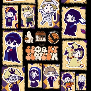 an image of some cartoon characters on a black background Haikyuu Halloween Haikyuu, Happy Halloween, Oct 31, Halloween, Anime Halloween, dim gray