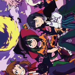 anime characters standing in front of a purple background Mha Halloween Phone Mha Fall, Mha Thanksgiving, My Hero Academia Thanksgiving, dim gray