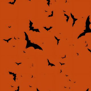 a flock of bats flying across an orange sky Halloween Bat Silhouettes Retro Bats On Orange Background, Halloween Bat, Halloween Decoration Ideas, chocolate