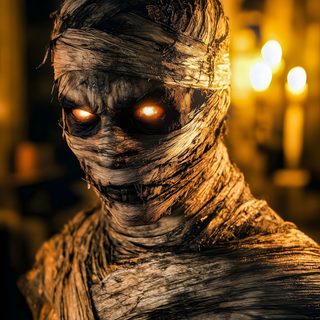 a creepy looking man with glowing eyes Halloween Mummies Egyptian Horror Art, Ancient Egyptian Mummy Pictures, Mummy Pictures, saddle brown