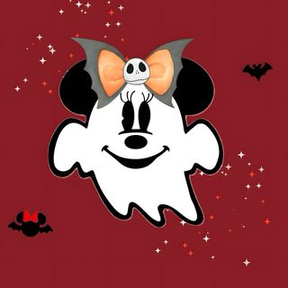 a red background with black and white cartoon character on it's face, bats flying around Disney World Halloween Mickey Ghost, Disney Halloween Iphone, Minnie Halloween, Cute Halloween Disney, brown