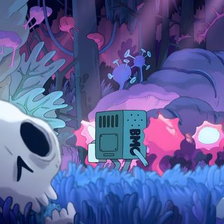 there is a skeleton in the middle of a field Halloween Adventure Time Adventure Time Pc 4k, Bmo Pc, Adventure Time Bg, dark slate blue