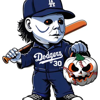 a cartoon character holding a baseball bat and pumpkin Dodgers Halloween Dodgers Halloween, Dodgers Png, Dodgers Cartoon Characters, Dodgers Animated, white