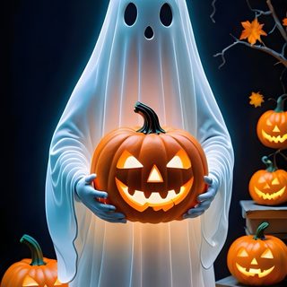 a ghost holding a pumpkin in its hands Zedge Halloween Halloween, Free Happy Halloween Images, Halloween Gnome Iphone, dark olive green