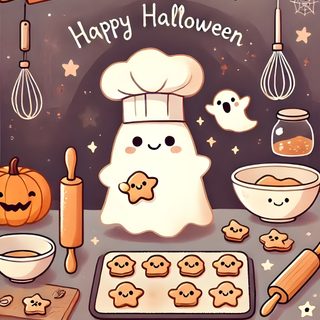 a halloween card with an image of a kitchen scene Halloween Kids Halloween Backgrounds, Halloween Cute, Halloween Iphone, Holiday, Kawaii Halloween, gray