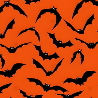 a large group of bats flying through the air in an orange and black pattern, Halloween Bat Silhouettes Retro Disney, Embellishments, orange red