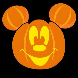an orange mickey mouse pumpkin with ears on it's head and eyes glowing in the dark Disney World Halloween Mickey Mouse Pumpkin, Disney Halloween Icons, Disney Pumpkin, black