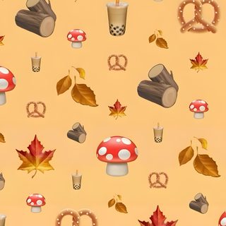 a yellow background with autumn leaves, mushrooms and other items in the shape of letters Halloween Emoji Easy Doodle Art, Fall Emojis, Galaxy, Simple Doodles, Doodle Art, burlywood