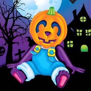 a teddy bear dressed as a pumpkin sitting in front of a full moon and graveyard Lisa Frank Halloween Spooky Sparkle Care Bear, Lisa Frank Pumpkin, Original Lisa Frank Characters, dark slate gray