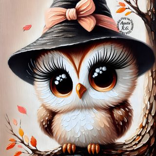an owl wearing a witch's hat sitting on a tree branch with autumn leaves Halloween Owl Cute Owl Clipart, Owl Clipart, Fall Owl, Halloween Owl, Fall Owl Images, rosy brown