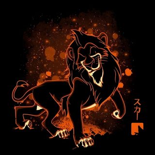 an orange and black drawing of a lion Lion King Halloween Lion King Halloween, Lion King Black Background, Lion King Poster Displate,