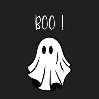 a black and white image with the words boo on it's face in front of a ghost Cute Halloween Black Halloween Widgets Ghost, Spooky Widgets Aesthetic, Halloween Ghost Aesthetic,
