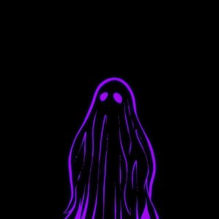 an image of a purple ghost on a black background Neon Purple Halloween Purple Ghost Pfp, Purple Ghost, Black Light Design, Purple Ghost Icon,