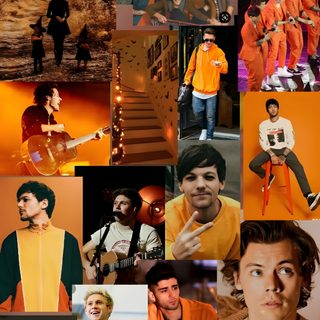 collage of people dressed in halloween costumes and pumpkins, including one man wearing an orange shirt One Direction Halloween One Direction Thanksgiving, One Direction Pumpkin Painting, One Direction Pumpkin Painting Ideas, saddle brown