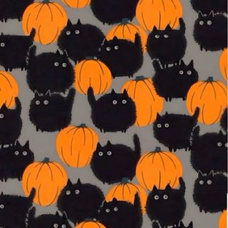 black cats with orange pumpkins on grey background, halloween wallpaper design for kids'room Halloween Black Cat Pillow Halloween Cat Background Aesthetic, Halloween Cat Lockscreen, Pumpkin Cat Iphone, dark olive green