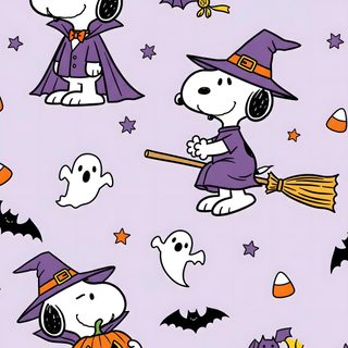 snoop and his friends are dressed up as witches, bats, and pumpkins for halloween Background Snoopy Halloween Halloween Snoopy, Snoopy Halloween Background, Snoopy Halloween, gainsboro