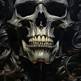 a painting of a skull with an intricate pattern on it's face and mouth Halloween Thorny Skulls Warm Gray Hd Skull, Black Skull, Black Skull Hd, Black Skull Background,