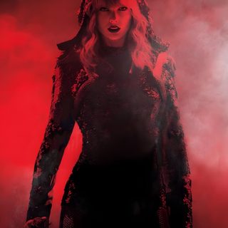 a woman standing in the fog with her mouth open and hands on her hips as if she is screaming Taylor Swift Halloween Taylor Swift Reputation, Taylor Swift Reputation Pictures, Reputation Taylor Swift Painting, maroon