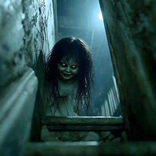 a creepy looking woman with long hair standing in an open doorway, staring at the camera Scariest Halloween Scary Ghost, Gothic Horror Pictures, Dark Night Haunted Scene, dark slate gray