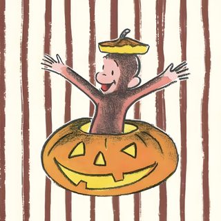 Curious George, Phone Wallpaper, Curious George Cartoon, Curious George Pumpkin Painting, Halloween Halloween Curios George Curious George, Phone, Curious George Cartoon, antique white