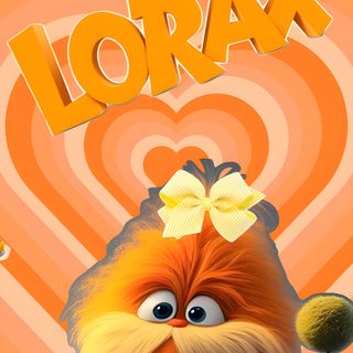 the lorax is sitting on top of a tree branch in front of a heart Preppy Lorax Halloween The Lorax Characters, Christmas Iphone Cute, Best Friend Halloween Costumes, sandy brown