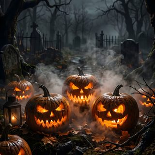 halloween pumpkins lit up in the dark forest Ios 26 Halloween Scary Halloween, Halloween 2026, Vintage Halloween Photos, Halloween Canvas Art, black
