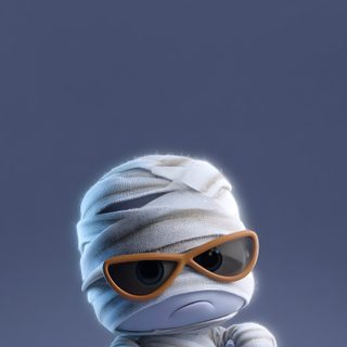 a cartoon character with sunglasses and a bandage on his head Halloween Mummies Halloween, Cute Cartoon Mummy, dark slate blue