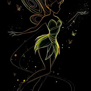 a drawing of a woman with wings on her body and butterflies around her neck, in the dark Tinkerbell Halloween Tinkerbell Quotes, Tinkerbell, Disney Silhouettes, Farm Coloring Pages, black