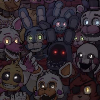 a bunch of cartoon characters with glowing eyes Fnaf Halloween Fnaf For Ipad, Fnaf Backgrounds Phone, Fnaf Creepy, Dark Fnaf Background, dark slate gray
