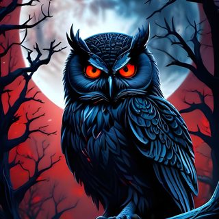 an owl sitting on a tree branch in front of a full moon with red eyes Halloween Owl Hd Owl Iphone, Cool Owl, Owl Photography, Image Halloween, Owl Images, dark slate gray