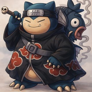 Snorlax Akatsuki – Koi da Névoa”  📝 Descrição: Um Snorlax estilizado como um membro da Akatsuki, vestindo o manto negro com nuvens vermelhas e exibindo um sorriso confiante. Ao seu lado, um Magikarp sombrio flutua com energia mística, exalando fumaça como se fosse um espírito carpa. O visual mistura humor e imponência, combinando o mundo ninja e o universo Pokémon em um design marcante.  🏷️ Hashtags: #SnorlaxAkatsuki #PokémonNinja #Fanart #NarutoCrossover #AkatsukiStyle #Magikarp #AnimeArt #AEDS #OtakuArt #CrossoverArt #PokémonFanart Snorlax And Squirtle, Pokemon Kabigon, Snorlax Naruto, Charizard Snorlax, Anime Snorlax, Snorlax Akatsuki, Snorlax And Charizard, Snorlax Gengar, Kabigon Wallpaper Halloween Snorlax Snorlax And Squirtle, Pokemon Kabigon, Snorlax Naruto, Charizard Snorlax, rosy brown