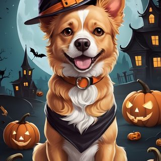 a corgi dog wearing a witch hat and sitting in front of pumpkins Dog Halloween Iphone Halloween Background With Dog, Halloween Dog, Cute Dog Halloween, dark olive green