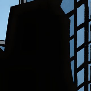 the silhouette of a batman standing in front of a window Batman Long Halloween Dark Batman Cartoon, Batman Standing In Alleyway, Batman Being Scary, black