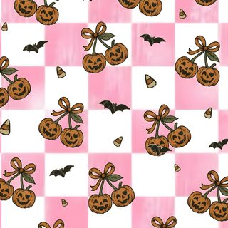 Halloween Checkered pink