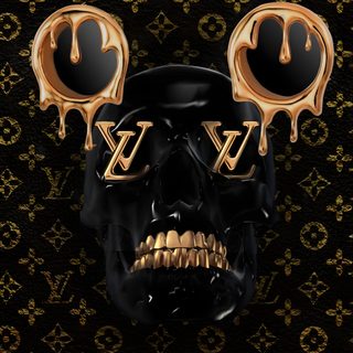 a black skull with two gold eyes on it's face and the word louis vuitton Louis Vuitton Halloween Iphone Designer Iphone, Cool Louis Vuitton, Louis Vuitton 3d, Lv Skull, black