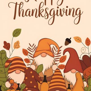 a thanksgiving card with gnomes and pumpkins in the background, says happy thanksgiving Halloween Thanksgiving Thanksgiving, Cute Cute Thanksgiving, Thanks Giving Walpapper, peach puff