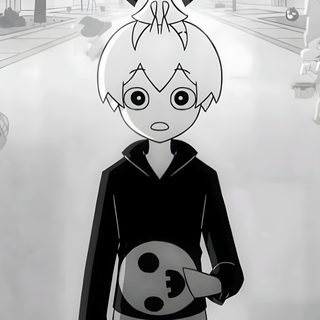 an animated image of a person holding a ball and standing in front of other cartoon characters Missing Halloween Halloween, 10 Things, silver