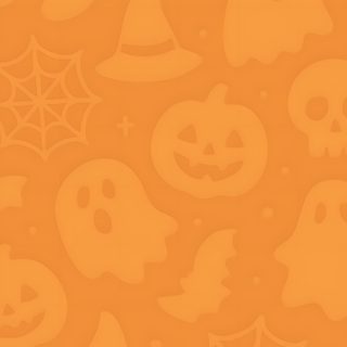 an orange halloween wallpaper with pumpkins and ghost heads on it's sides Halloween Orange Background Cute Halloween Flyer Background, Halloween Backgrounds Orange, Pastel Orange Halloween Background, peru