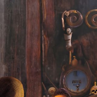a woman sitting at a table in front of a wall with clocks and other items on it Halloween Shrek Shrek 2, Shrek 2001, Shrek E Fiona, Shrek Backgrounds, Fiona Shrek, dark slate gray
