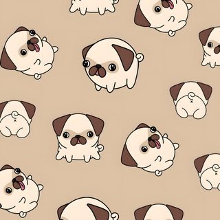 a bunch of dogs that are on a brown background with black and white outlines Halloween Pug Iphone Cute Pug, Pug Ideas, Pug Background, Pug Design, Cute Pug Pattern Background, tan