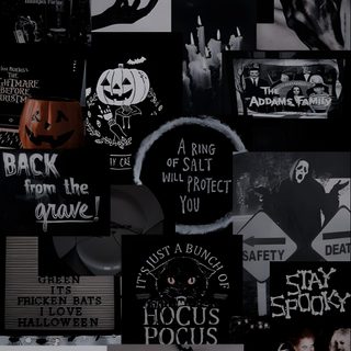 black and white collage with halloween images Halloween Tumblr Spooky Halloween Backgrounds Iphone, Backgrounds For Halloween, Spooky Backgrounds Iphone, black