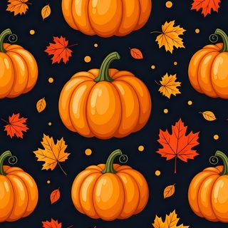 a black background with orange pumpkins and leaves Halloween Pumpkin Design October Pumpkin Pattern Background, Thanksgiving Fall Iphone, Fall Screensavers Autumn, black