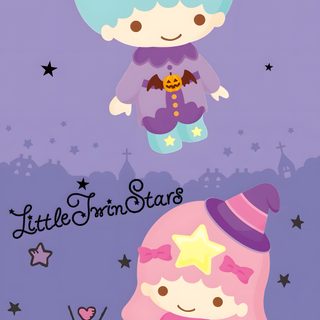 two cartoon characters with stars on them Little Twin Stars Halloween Cute Pastel Anime Art, Halloween Costume Ideas For Kids, Halloween Themed Characters, dark gray