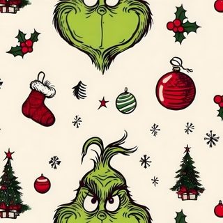 the grin face is surrounded by christmas ornaments Grinch Halloween Christmas Ipad, Holiday Iphone, Christmas Iphone Cute, Christmas Backgrounds, Xmas, beige
