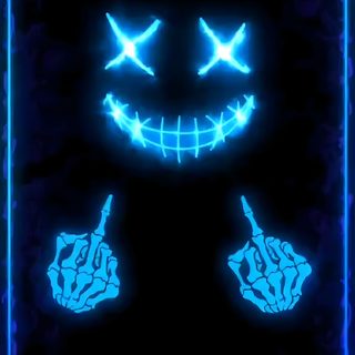 an animated image of a creepy face with glowing blue eyes and two fingers pointing towards the camera Halloween Middle Finger Ozadje Za Telefon, Backgrounds That Move, Best Phone Lock Screen, Blinking, black