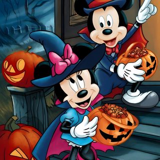 mickey and minnie on the steps with pumpkins Mickey And Friends Halloween Backgrounds Mickey Mouse Halloween, Disney Halloween Iphone, Disney Halloween, dark slate gray