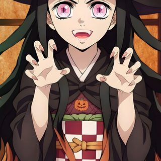 Demon Slayer Halloween Pictures, Demon Slayer Wallpaper Halloween, Halloween Anime Demon Slayer, Tanjiro And Nezuko Halloween, Nezuko Halloween Drawing, Nezuko Cute Halloween, Nezuko Demon Mode, Demon Slayer 2025 Halloween Art, Nezuko Pumpkin Nezuko Kamado Halloween Demon Slayer Halloween Pictures, Demon Slayer Halloween, Halloween Anime Demon Slayer, dark slate gray