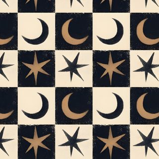 a checkered pattern with stars and crescents Geometric Halloween Aesthetic Checkerboard, Whimsical Design Inspiration, Pattern Design Simple, dim gray
