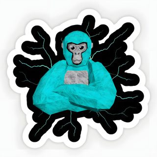 a blue gorilla sitting on top of a black and white background Gorilla Tag Halloween Gorilla Tag Headphones, Gorilla Tag Cosmetics Party Hat, Gorilla Tag Vr, lavender
